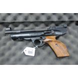 Webley Hurricane 22 - 5.6 Cal Air Pistol, with wooden fitted grips, in hard carrying case.