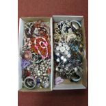 A Mixed Lot of Assorted Costume Jewellery :- Two Trays