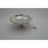 A Hallmarked Silver Trinket Dish, D.(S).Ltd, Sheffield 1943, of octagonal form, with shaped