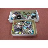 A Mixed Lot of Assorted Costume Jewellery :- Two Trays