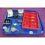 Hallmarked Silver, 925 and Other Assorted Cufflinks, (including odd), a hunter style pocketwatch,