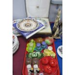 Vintage Carlton Ware Condiment Sets:- One Tray plus A Minton Commemorative Plate for the Birth and