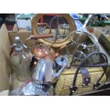 A XIX Century Copper Kettle, Redgate soda syphon, Swan Doric tea service, etc:- One Box.