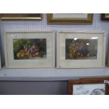 W. Clave, Still Life Studies of Fruit, pair of oils, signed lower left 21 x 33.5cm. (2)