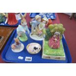 Royal Doulton Bunnykins. 'Summer Dreams', Disney 'Patch in a Basket' (signed) Peter Rabbit 100, '
