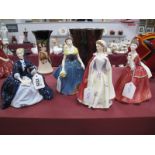 Royal Doulton Figurines, 'Melanie;, 'Laurianne', 'Bess', 'Flower of Love'.(4).