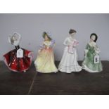 Royal Doulton Figurines, 'Annette', 'Katie', 'Christening Day' and 'Karen'.