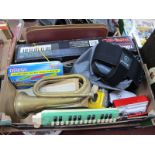 Yamaha Portasound Keyboard, vintage calculator, Sony Walkman Sports, exercise equipment, Hohner