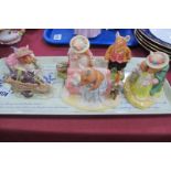 Royal Doulton Brambly Hedge Figures, including 'Where Are Basil' Trousers', 'Off To Pick Mushrooms',