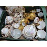 Edwardian and Other Tea Ware, gilt coffee set, other ceramics:- One Box.