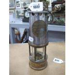 Eccles Manchester, Type A Miners Lamp 22cm high.