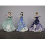 Royal Doulton Pretty Ladies Figurines, 'Andrea', 'My Darling', 'In My Heart'. (3).