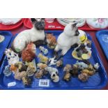 Two Beswick Siamese Cats and Ginger Tom, Wade Whimsies, Royal Doulton Paddington, etc:- One Tray.