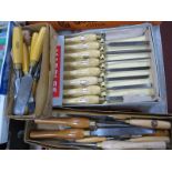 Woodworkers Chisels, many Marples examples, approximately thirty