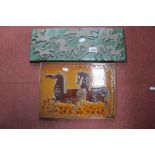 A Mid 1960's Upsala Ekeby (Sweden) Pottery rectangular house plaque by Britt Philpson; another c.