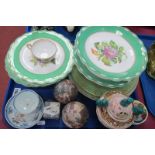 XIX Century Cake Stands and Plates, with floral decoration, Vienna teacup, pair of Hardston Spheres,