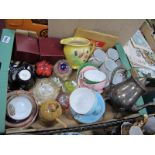 Aynsley Harlequin Tea Ware, honey pot, other ceramics, paperweights, plated teapot,BSA booklet:- One