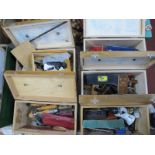 Woodworkers Tools, including Johnsons marking gauge, Marples set square, Record G Clamps, drill