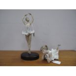 A Lladro Figure of a Ballerina, on a plinth boxed, 31cm high, together with a Nao figure of a