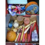 A Quantity of Candles, ribbons, tins etc:- One Box.