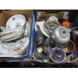 Worcester Evasham Bowls, mug, dishes, etc, jelly mould et:- Two Boxes.