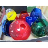 Glass Large Goblets, Murano egg 23cm high, bowls, etc:- One Box