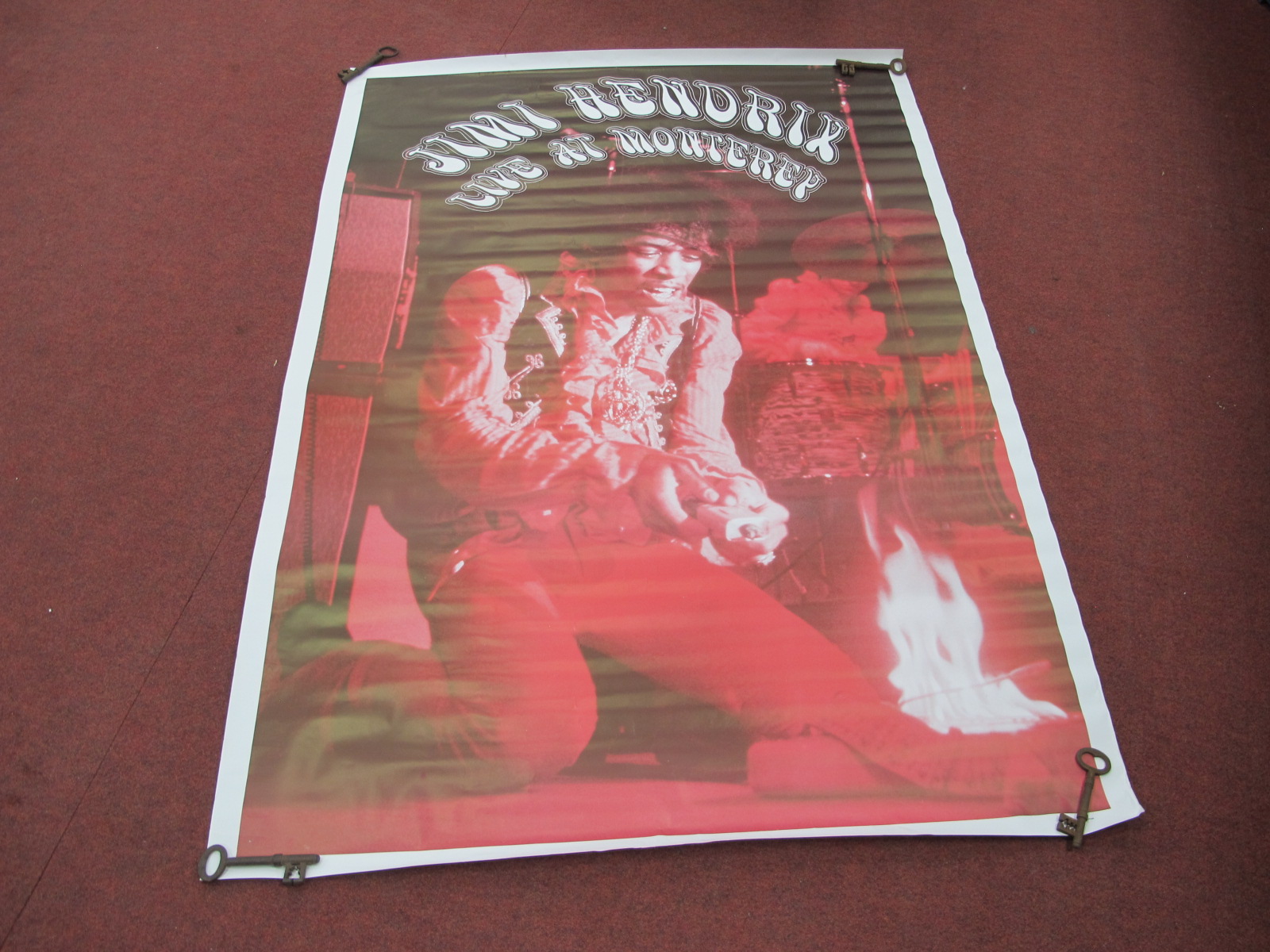 Pop Music 'Jimi Hendrix', live at Monterey, subway size poster.