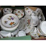 Royal Worcester 'Evesham' Dinner Ware, plates, tureens, cups, saucers, etc:- Two Boxes.