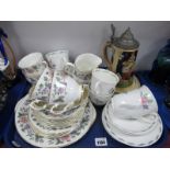 Royal Grafton 'Fragrance' Part Tea Service, Susie Cooper rosebud teaware, Noritake pin tray, stein