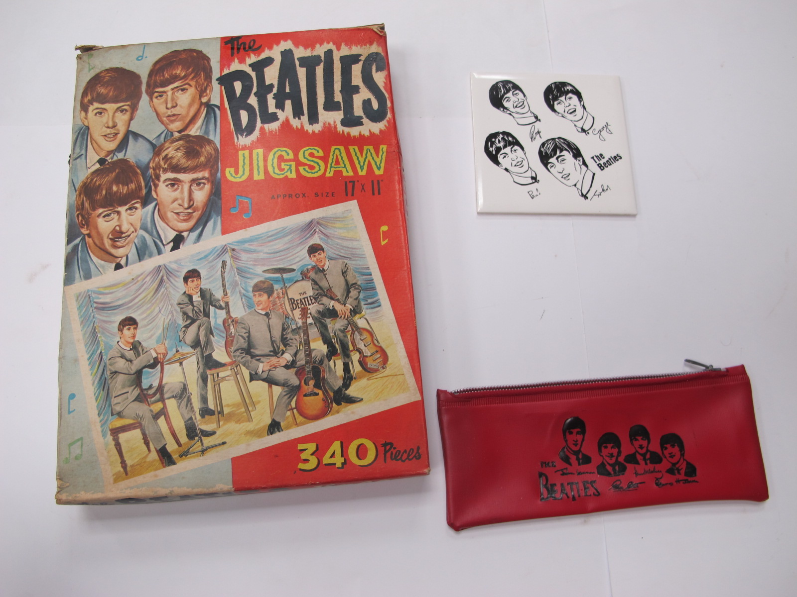 The Beatles, 340 piece Jigsaw (completeness unknown),plus pencil case.