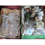 Tea Ware, collectors plates, Adderley coffee pot, Waco Japan Musical Drunk, glass ware, etc:- Two
