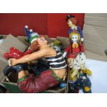 A Collection of Painted Resin Clowns:- One Box