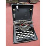 Underwood Typewriter, circa 1920's in black casing.
