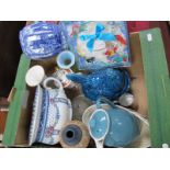 Losol Ware Chamber Pot, Maling bowl, pottery hen on nest, etc:- One Box