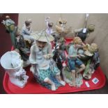 Capodimonte, Country Artists, Danbury Mint, and other figurines:- One Tray.