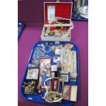 A Mixed Lot of Assorted Costume Jewellery, including jewellery box with assorted bead necklaces,