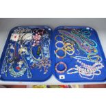 A Mixed Lot of Assorted Costume Jewellery, including polished hardstone / quartz bead necklaces,