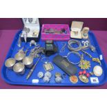 A Mixed Lot of Assorted Pieces, including brooches, crucifix pendants, for silver plated tots, a