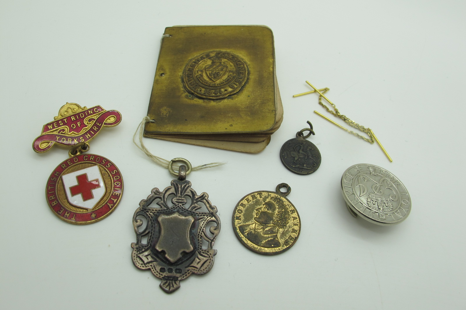 A Hallmarked Silver Medallion Pendant, together with a 'West Riding of Yorkshire The British Red