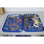 A Mixed Lot of Assorted Costume Jewellery, including necklaces, assorted bangles, chains, etc :- Two