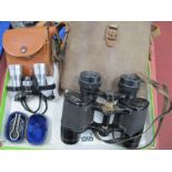 Denhill Binculars 12 x 30, Solus field glasses 8 x 20, Down of London optical accessory