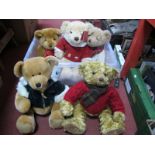 Five Harrods Christmas Bears, to include '2001', '2005', '2002', '2009', and '1997':- One Box