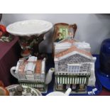 Novelty Teapot and Cooke Jar, Christmas robin centrepiece, comport, Burleigh Ware 'Sally in Our