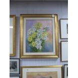 Bruno Guaitamacchi (1931 - 2005), Mazzo Di Fiori, oil on canvas, signed lower right, details