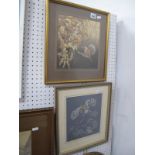 Elizabeth Sheppard (Derbyshire Artist), Owl in Landing Motion, watercolour and pastel, signed and