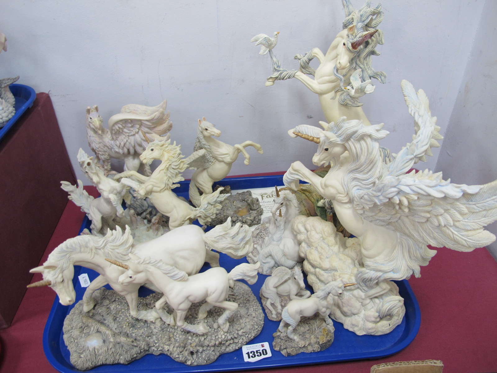 'Fables' Figures, to include 'Griffin' and 'Unity' with certificates, 'Tenderness' and 'Zephyr':-