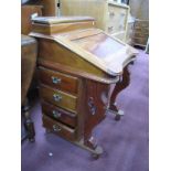 Late XX Century Davenport Desk, with four drawers to both sides, 54cm wide.