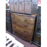 A XIX Century Mahogany Bow Fronted Chest of Two Small and Three Long Graduated Drawers, with