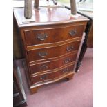 Mahogany Small Serpentine Fronted Chest of Four Drawers, on bracket feet, 49cm wide.