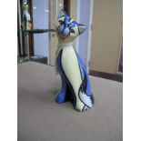Lorna Bailey, Cat Andy in Blue, 16.5cm high.